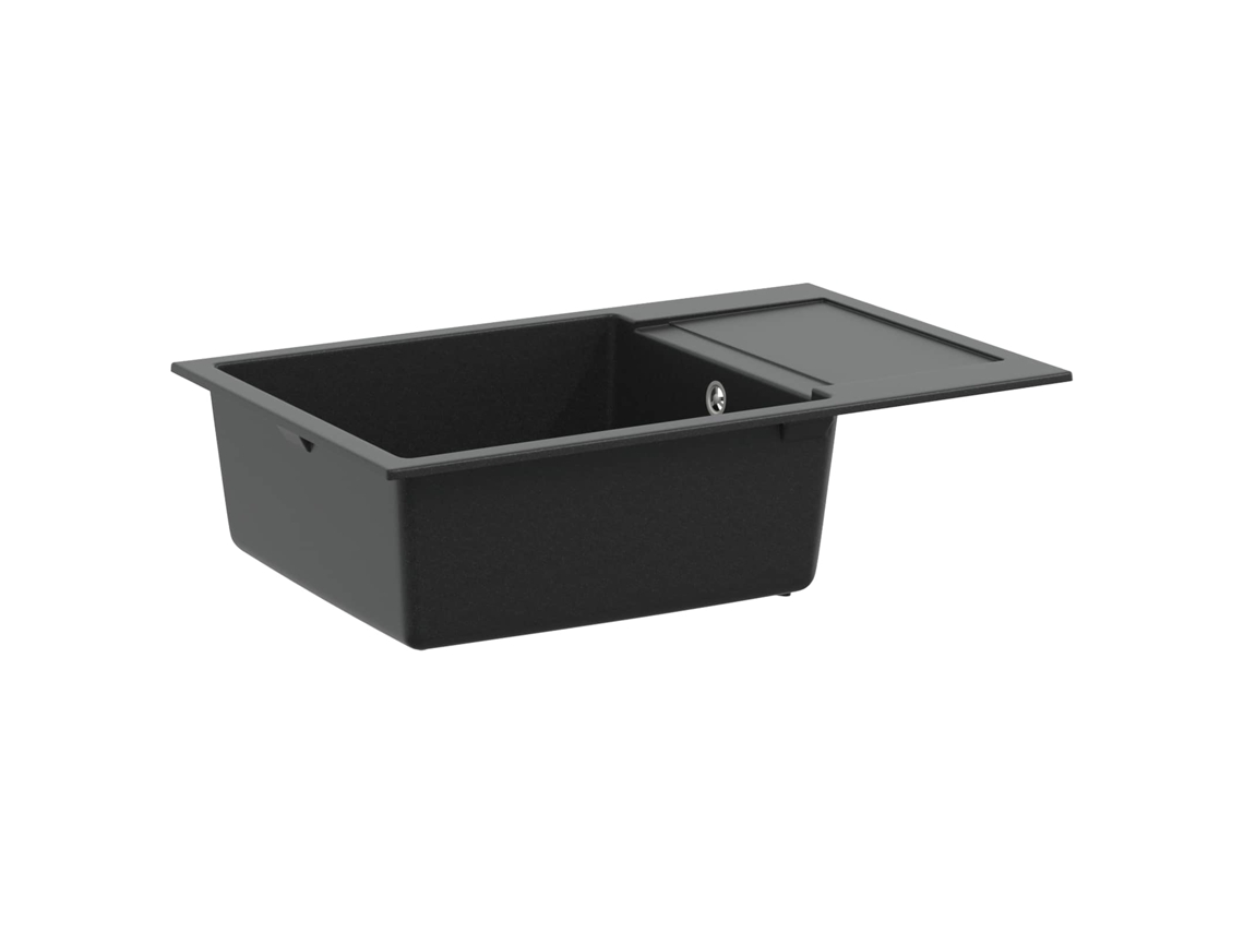 Vidaxl Pia Preto 780 X 500 Mm 80% Quartzo E 20% Resina