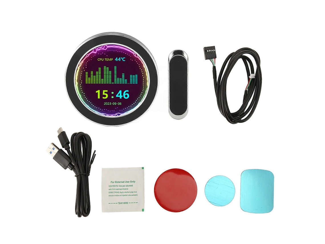 Monitor Usb De 2,8 Polegadas Para Pc, Multifuncional, Rgb, Formato Redondo, Com Função De Captura, Compatível Com Cooler De Água, Tela Secundária Para