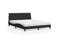 Cama Com Colchão 160x200 Cm Veludo Preto