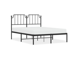 Estrutura de Cama com Cabeceira Metal Preto MAISON EXCLUSIVE 140x190 cm