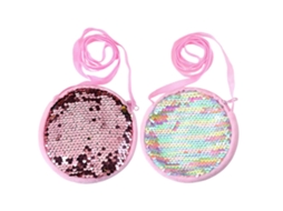 Mochila De Um Ombro Com Lantejoulas De Pelúcia Fofa Para Bebê De Duas Peças*