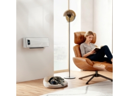 Aquecedor De Parede 2000w Branco Com Display Led, 3 Modos De Operação, Timer E Oscilação