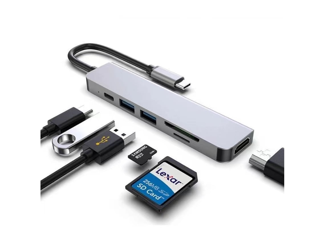 Usb C Hub Hdmi Usb C Dongle Adaptadores Macbook Pro Com 100 W Pd Cinza Lalamoli