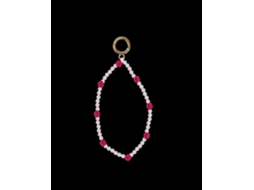 Alça De Pulso Para Celular Com Pérola Rosa
