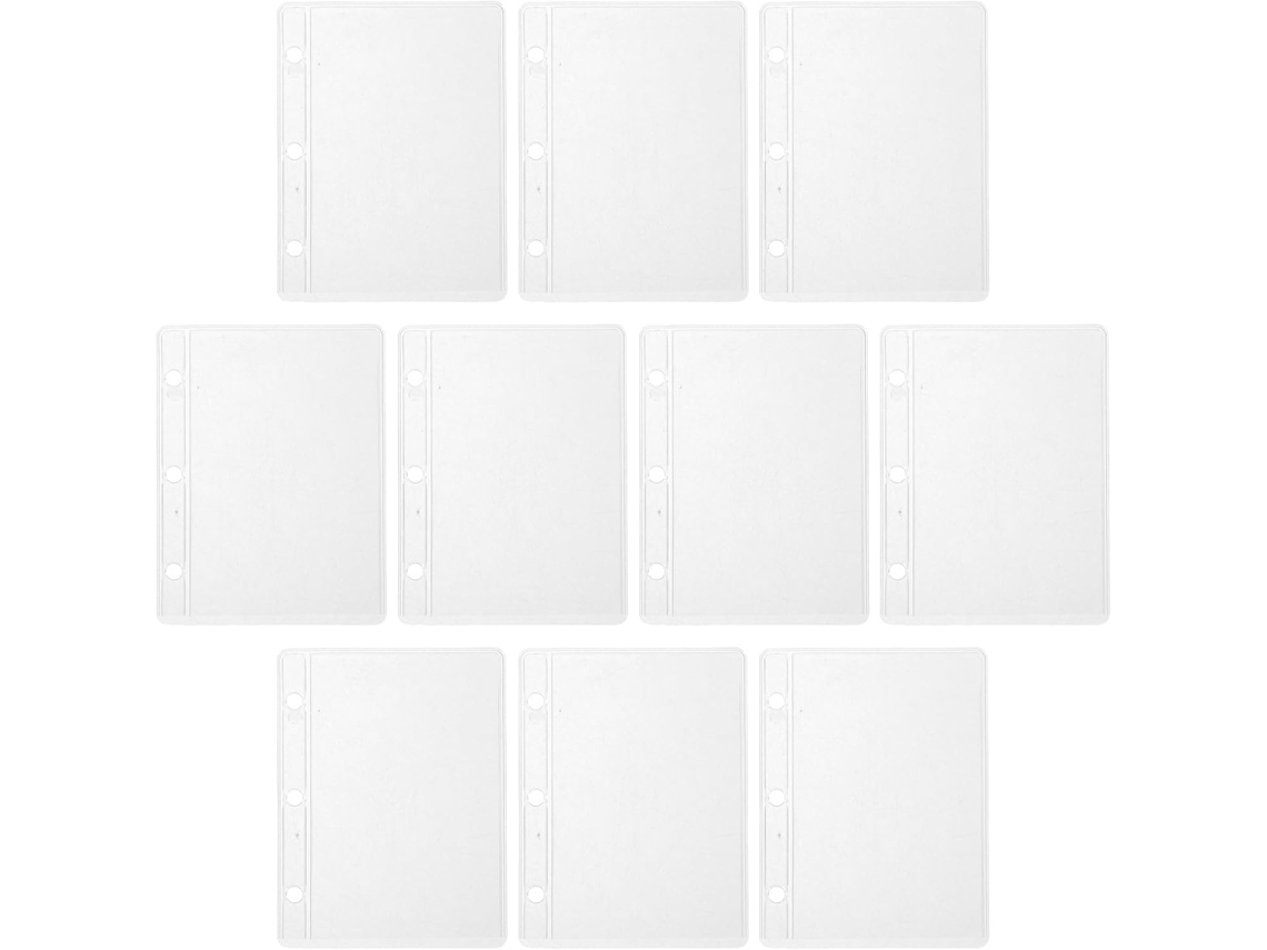 Conjunto de 10 pastas Ciieeo com 3 dobras, inserções transparentes reutilizáveis para documentos individuais.