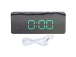 Relógio despertador digital com espelho LED Baok-reloj com função soneca para decoração de quarto, escritório e casa, branco Ts-s69-g