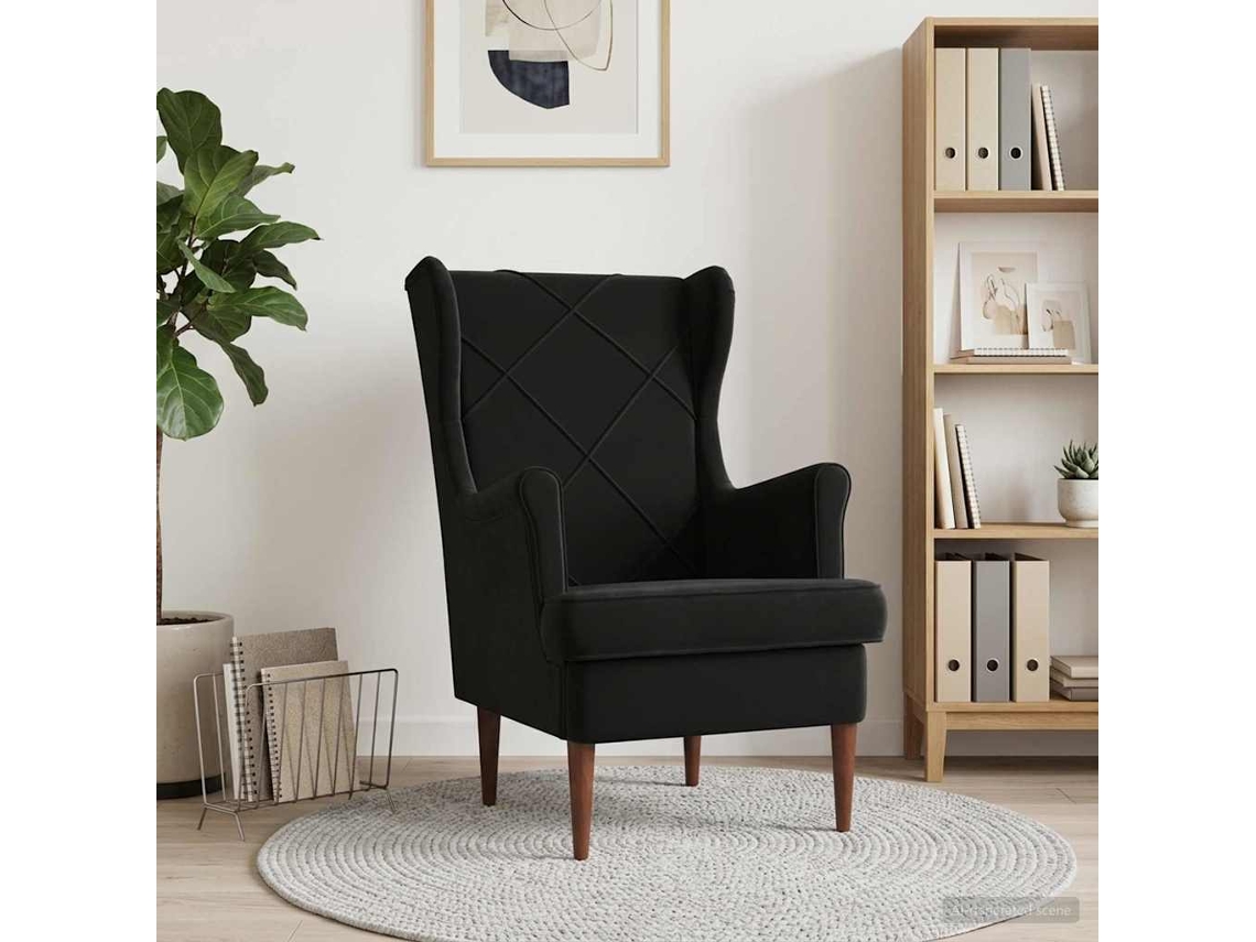 Vidaxl Poltrona Preto Veludo