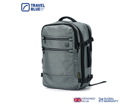 Mochila Journey Cinza De Viagem Com Compartimento Para Sapatos, Bolso Para Notebook 31lt Travel Blue