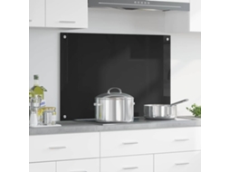 Vidaxl Painel De Cozinha Preto 90 X 60 Cm Vidro Temperado