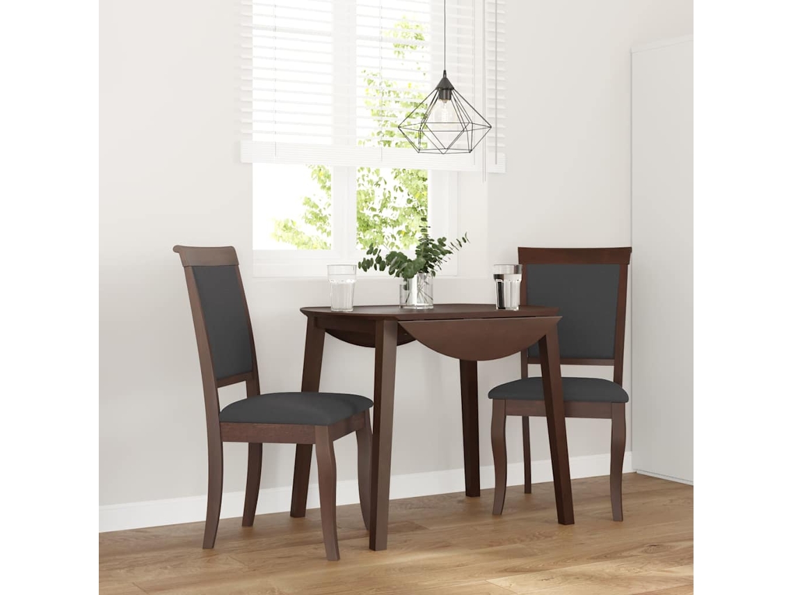 Vidaxl Cadeiras De Jantar Com Almofadões 2 Pcs Madeira Maciça Castanho