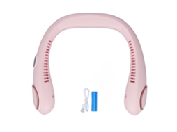 Mali ventilador de Pescoço Sem Lâminas Portátil 3 Marchas Bateria 2000mah Rosa Wearable