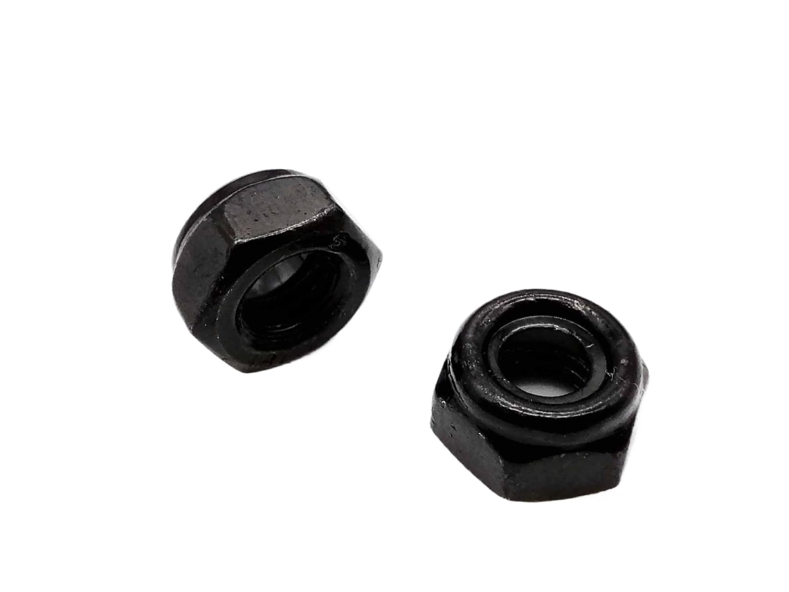 Fechadura Hexagonal Preta Com Inserto De Nylon, Aço Inoxidável 304