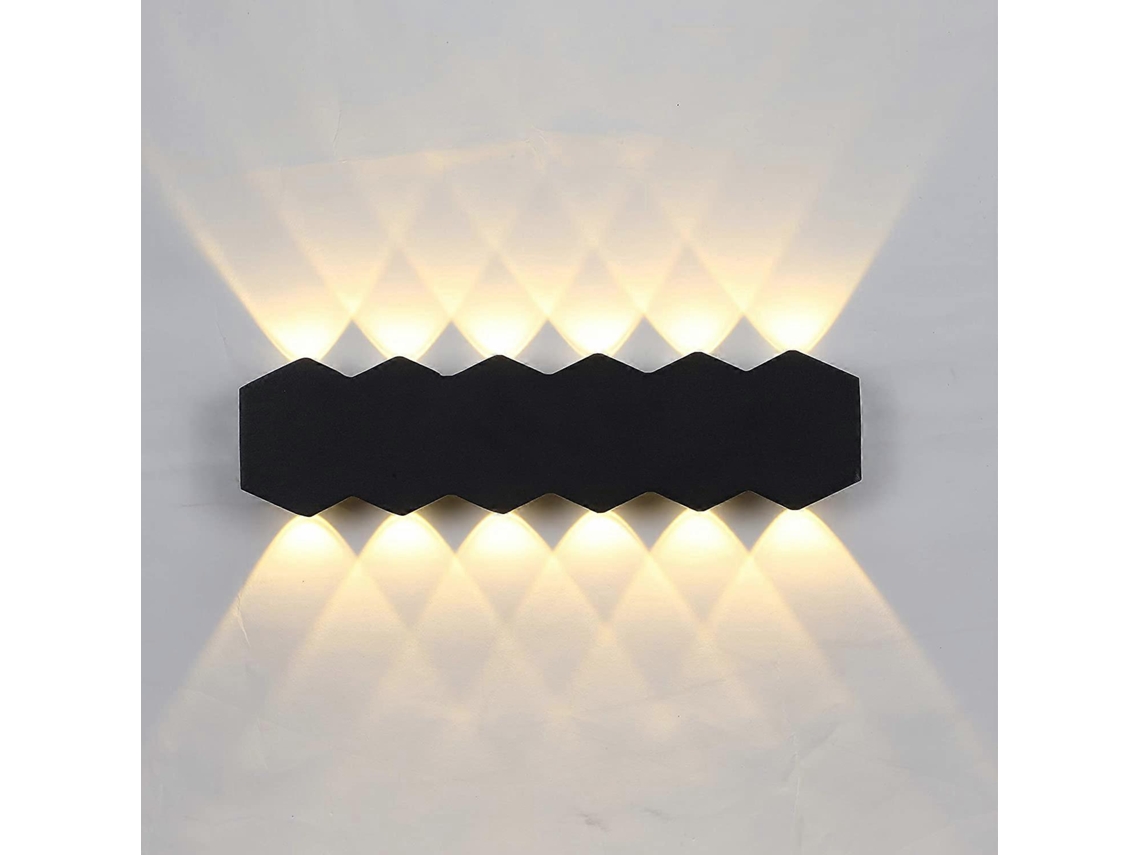 Rebe lâmpada de Parede Led 12w 31cm Branca Moderna Alumínio Luz Quente 3000k para Sala de Estar Quarto Escadas Lar