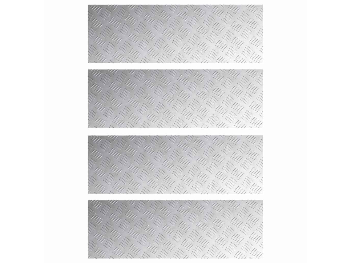 Conjunto 4 Degraus De Escada Vidaxl Prateado Alumínio (90 X 30 Cm)