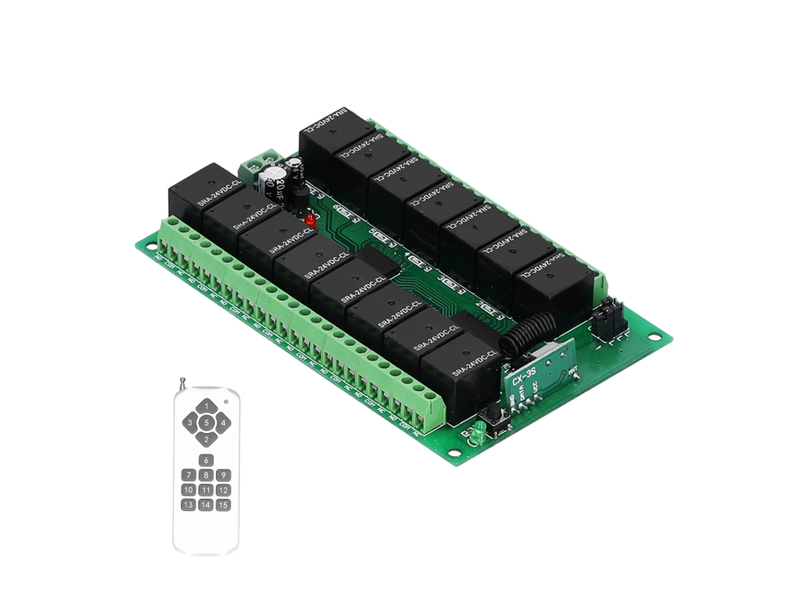 Interruptor de Rele com Controle Remoto Sem Fio 15 Canais Led
