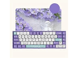 Teclado Mecânico Para Jogos Ak680 Abs Keycap 68 Teclas Teclado Com Fio Hot Swap Para Pc E Laptop Vermelho E Branco B Slowmoose