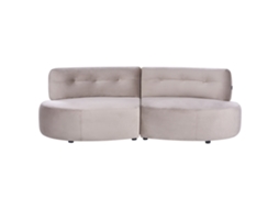 Sofá De 3 Plazas Beliani Laerdal De Terciopelo Beige 210x105x68