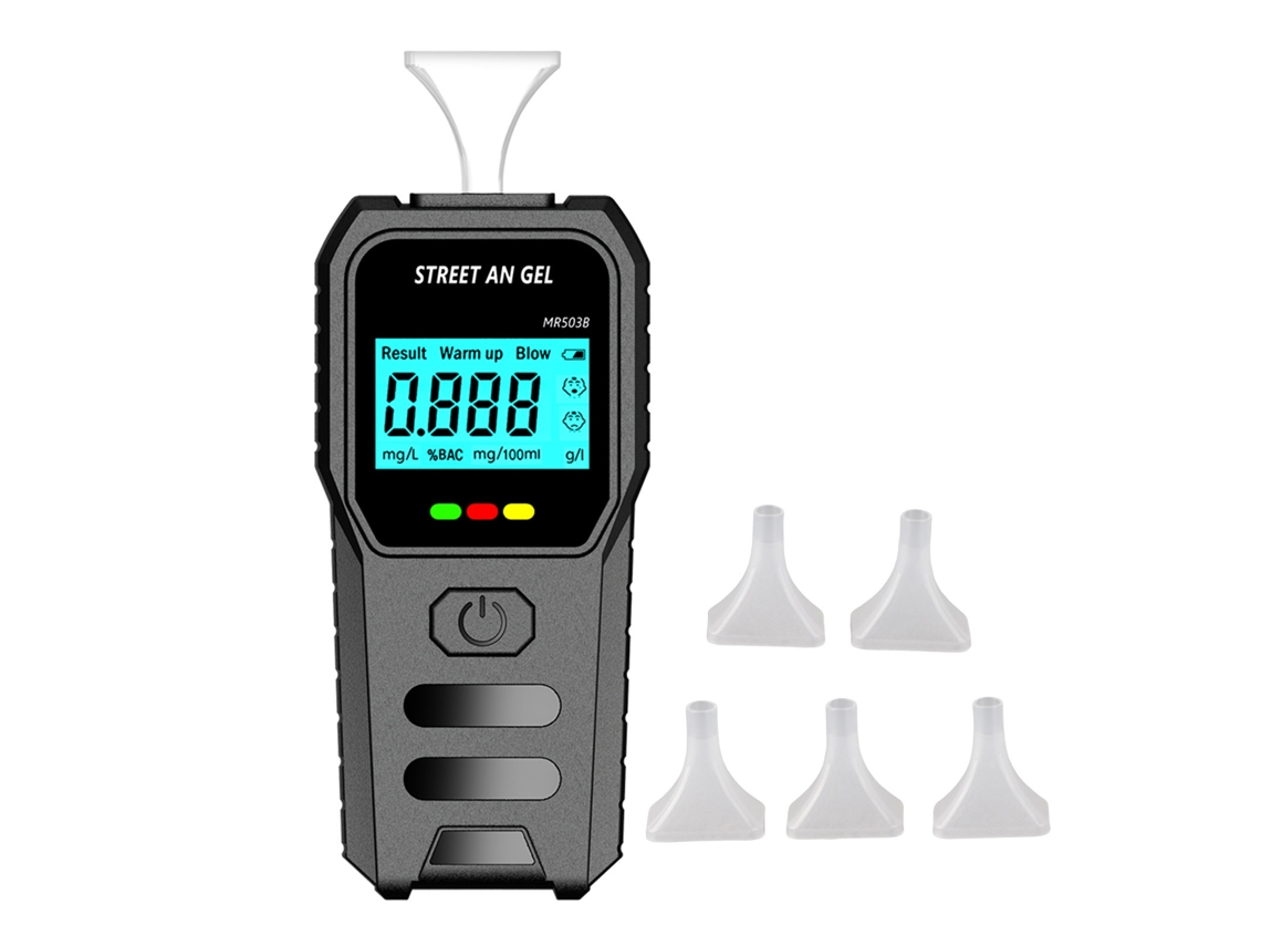 Test De Alcohol Analisador De Aliento Digital Portátil Com Lcd E 5 Bocinas