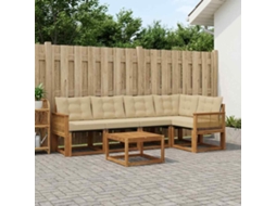 Vidaxl Conjunto De Sofás Para Exterior 6 Unid. Natural E Bege