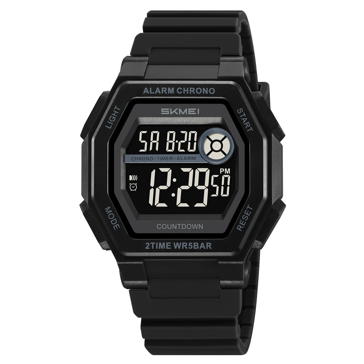 Relógio Casual MDUG de Pulso com Pulseira de Couro Genuíno, Quadrado, Mostrador Dourado