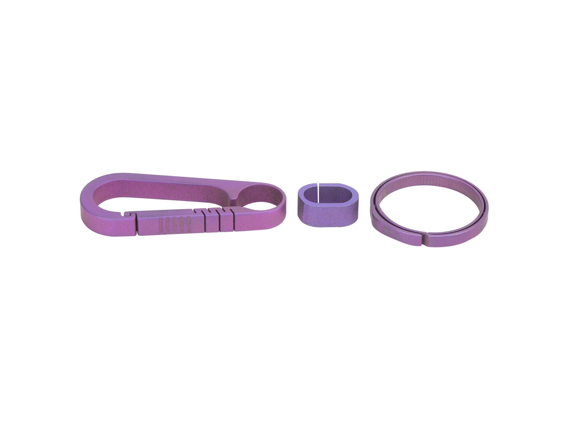Chaveiro de Liga de Titânio Roxo com Gancho