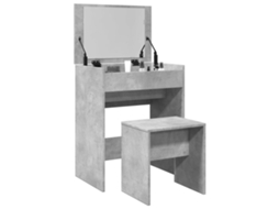 Vidaxl Toucador E Banco 60x40x113,5 Cm Cinzento Cimento