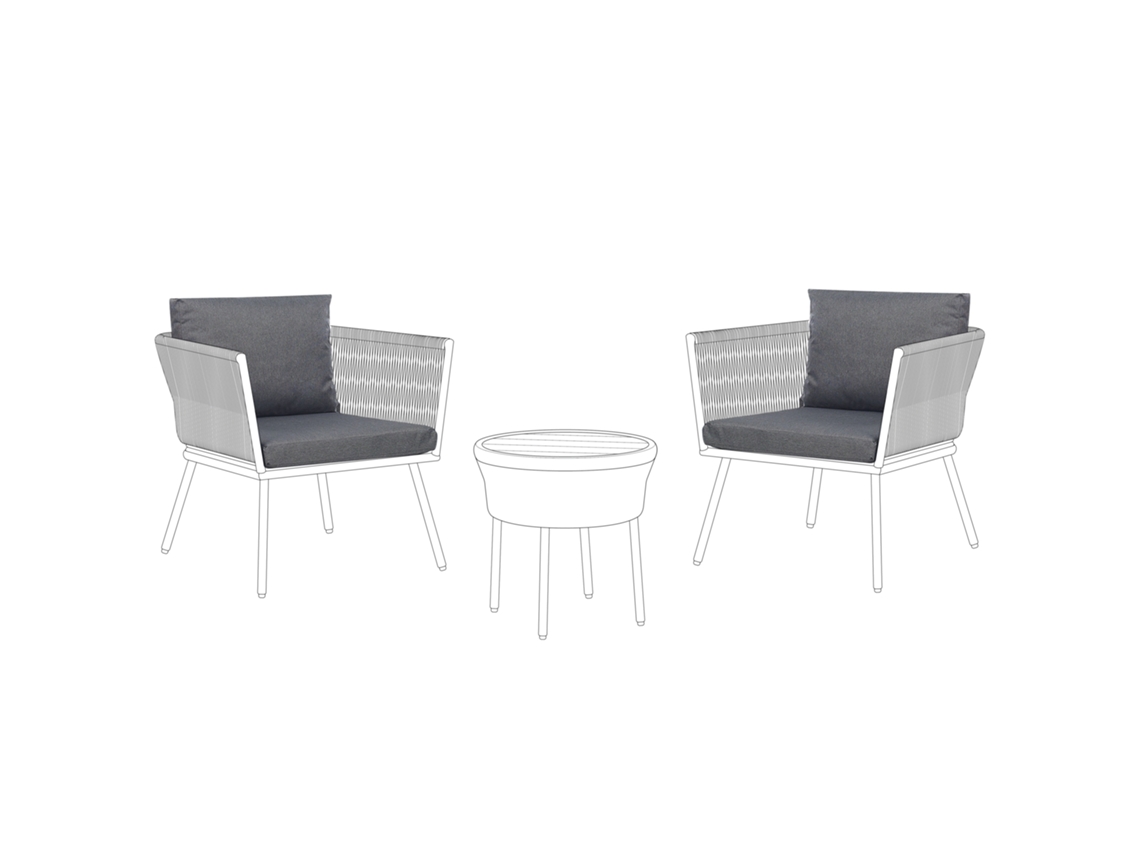 Conjunto De Capas Para Almofadas De Exterior Beliani Gargano De Poliéster Cinzento 50x60x10
