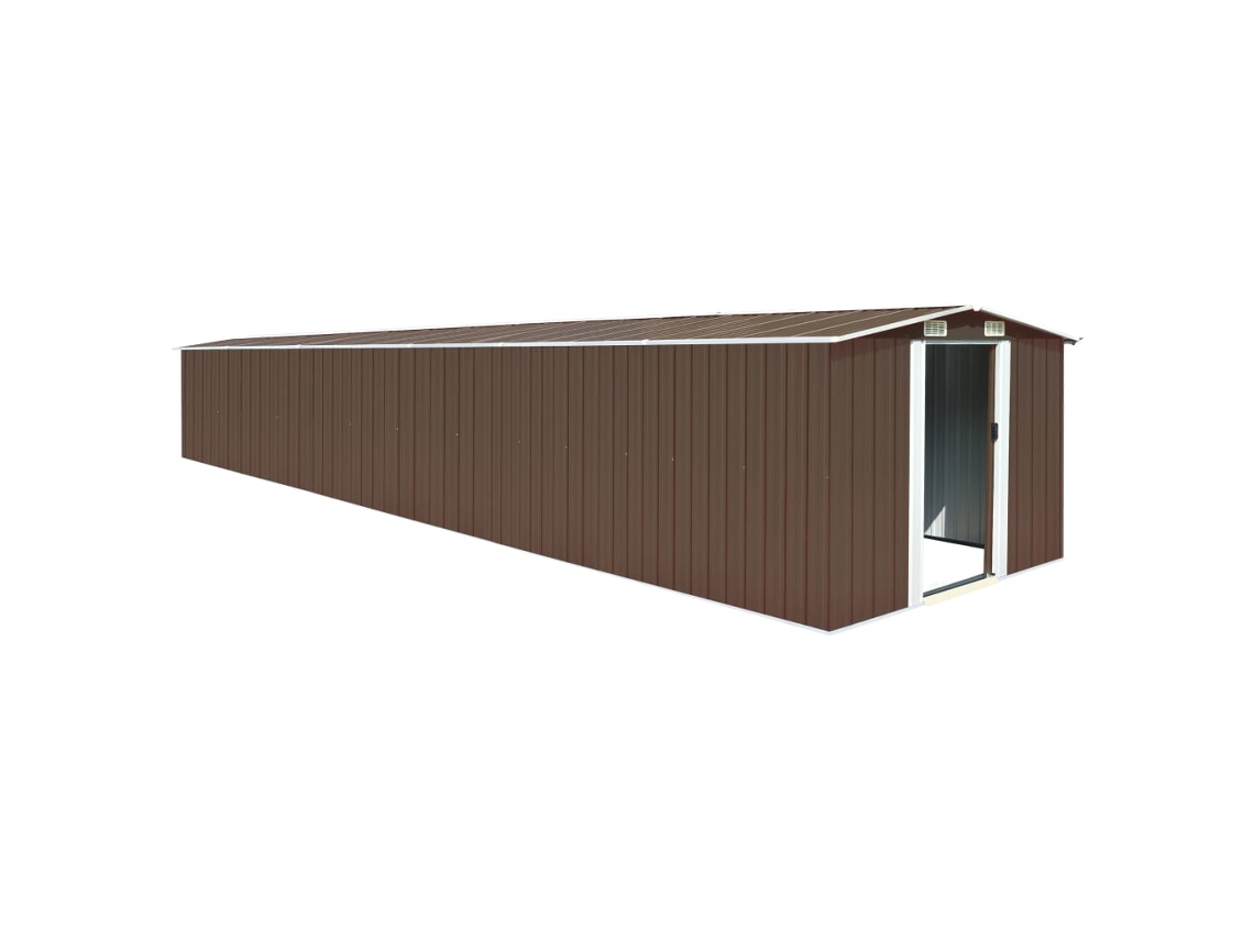 Abrigo VIDAXL 257x779x181 cm Aço Galvanizado Castanho