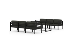 Conjunto de 7 espreguiçadeiras de jardim com almofadas em alumínio antracite MAISON EXCLUSIVE