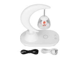 Night Light With Wireless Charging, Touch-sensitive Switch, Rgb Led Light, And Bluetooth Speaker For The Bedroom.