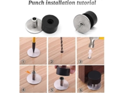 Batente De Porta De Chão, 2 Peças, Resistente E Prático, Para Proteção De Portas E Paredes, Com Parafusos, Kolezy Aquaforge