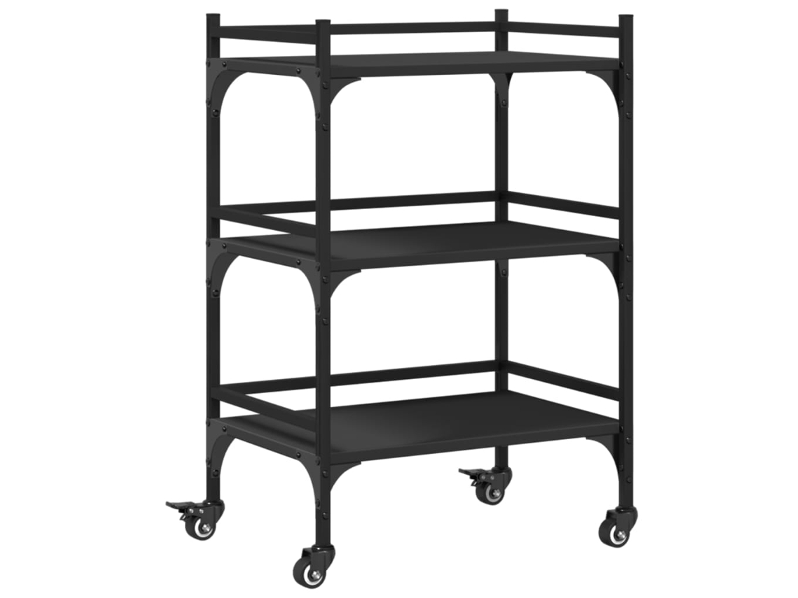 Kitchen Trolley, Kitchen Trolleys Vidaxl Preto Madeira Processada (n/a)