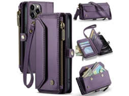 Capa Bloqueio Rfid Para Iphone 12 Pro Max Caseme Pele Sintética Anti-riscos Roxo