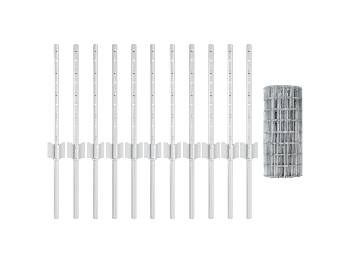Conjunto 1 Barreira Externa Vidaxl Prateado Aço (25 X 0,4 M)