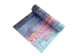 Lurelia Fita Washi, 12 Rolos, Céu Estrelado, Scrapbooking, Formato Compacto