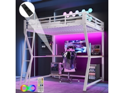 Beliche Arhatreya Com Led, Suporte Para Console, Escrivaninha, Usb/tomada E Escada (140x200 Cm Branco)