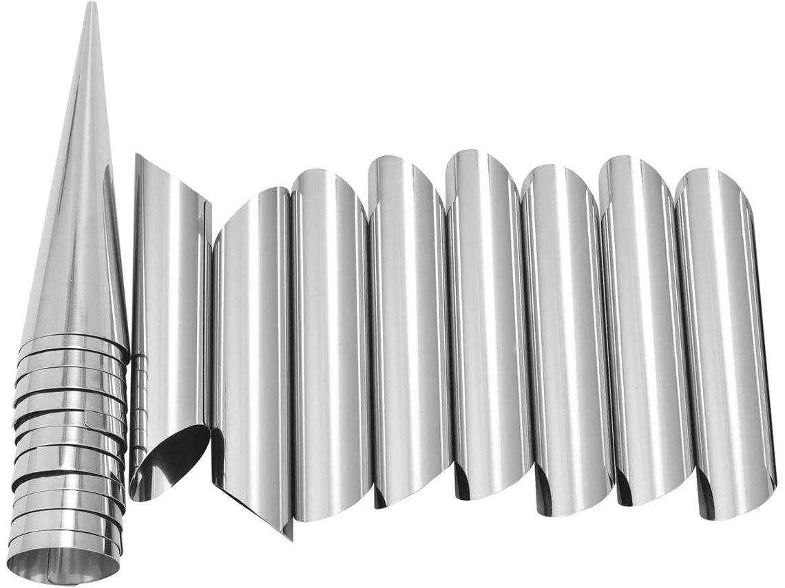 Conjunto De 20 Moldes De Aço Inoxidável Em Formato De Cone Para Cannoli Gokoco (cane De Creme)