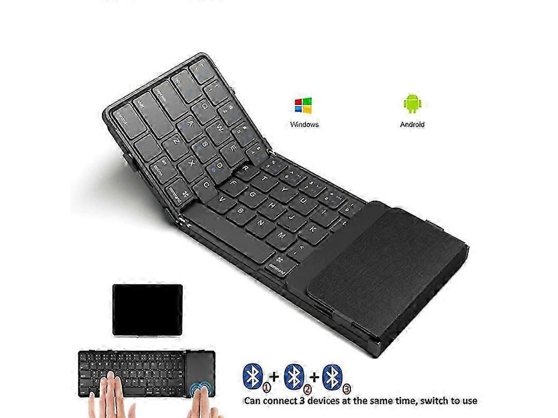 Teclado Bluetooth Dobrável com touchpad, compatível com Io TAISHENGDA