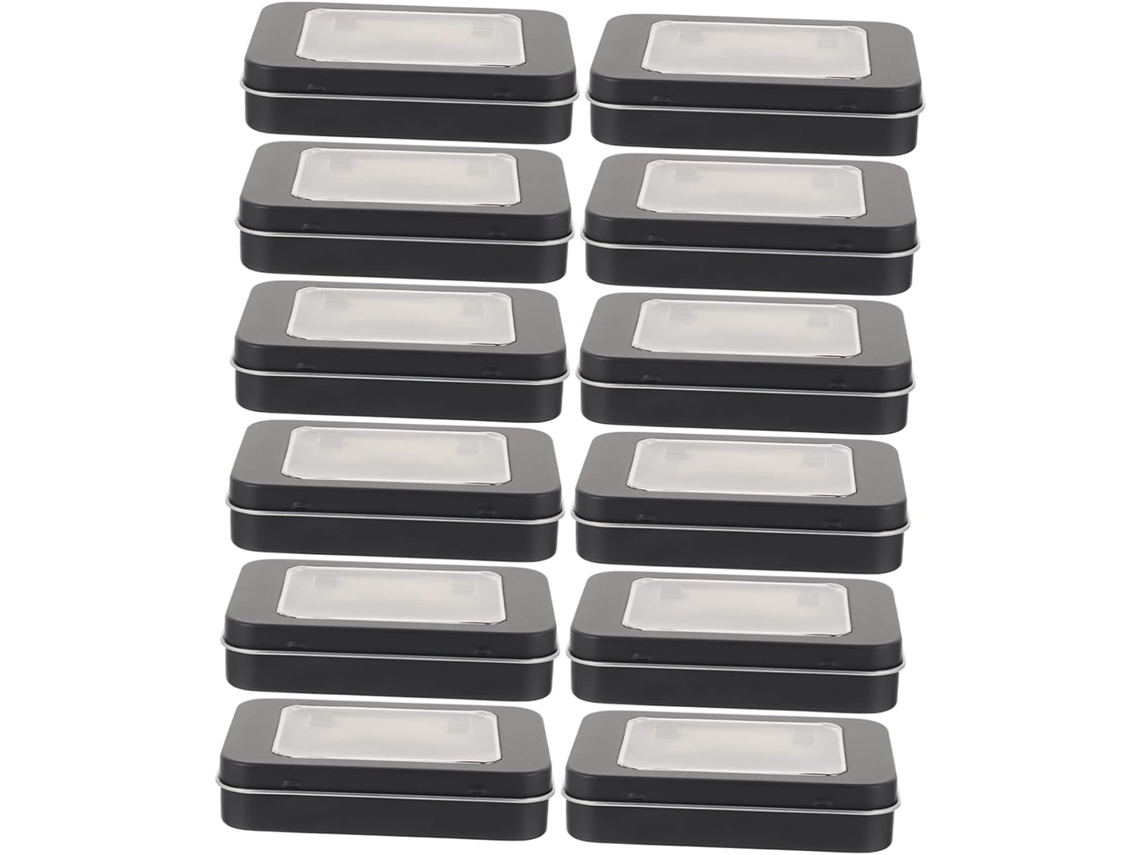 Caixa Organizadora De Metal Transparente Com 12 Peças, Estojo Porta-chaves Usb Com Janela, Acabamento Em Folha De Flandres.
