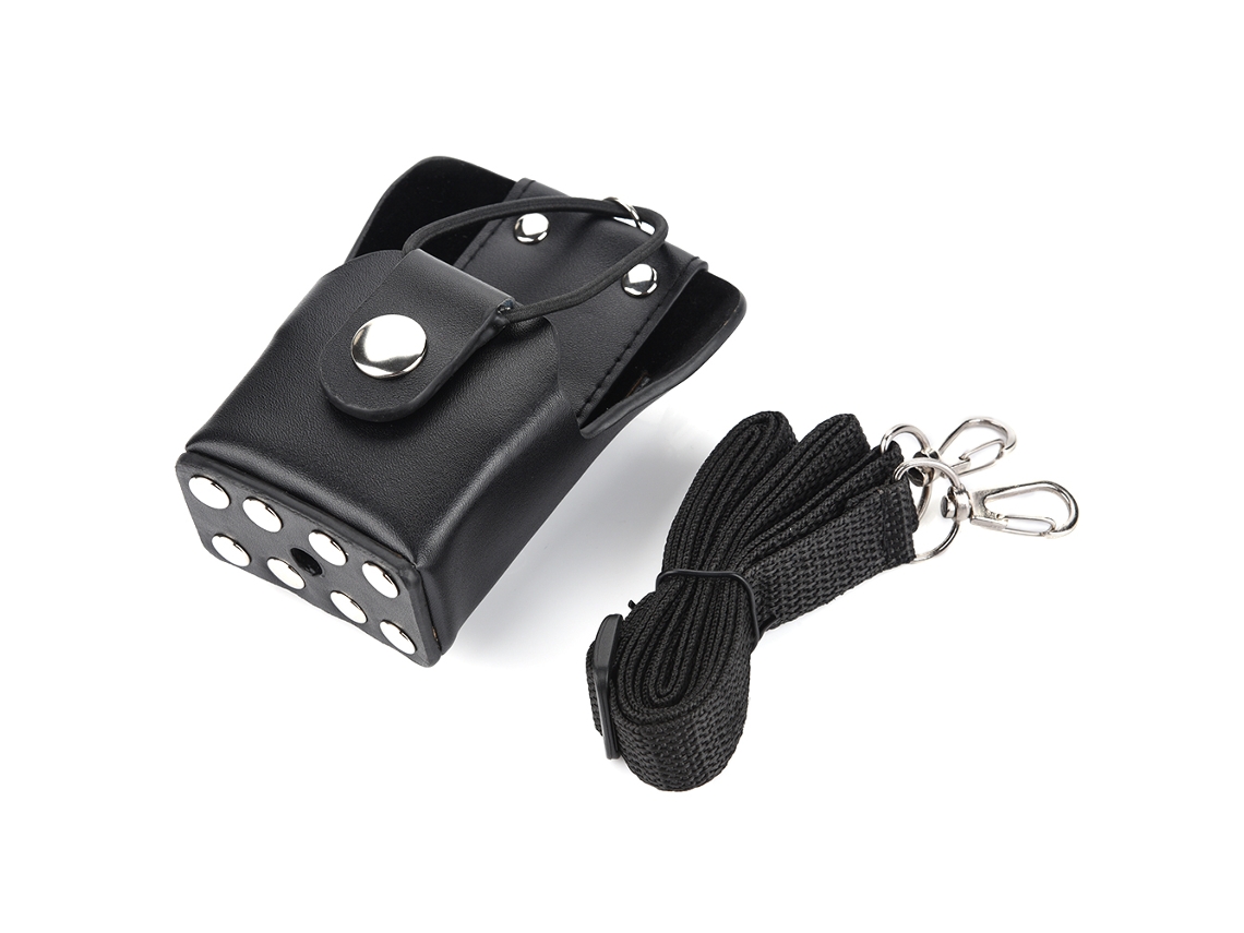 Rádio Walkie-talkie Com Estojo De Couro E Cordão