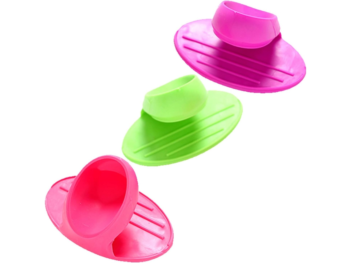 Conjunto de 3 Dedeiras Isolantes Silicone, Resistentes Ao Calor e Compactas, Ideais para Cozinha CHABERLU