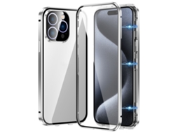 Capa De Vidro Temperado Hd Para Iphone 15 Pro Max - Fecho Magnético Duplo