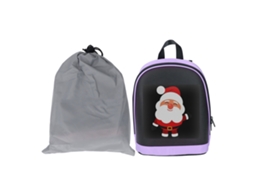 Veloriskku-mochila Led Programável 64x64 Tela Colorida Totalmente Personalizável Animações Texto Moldura Roxa