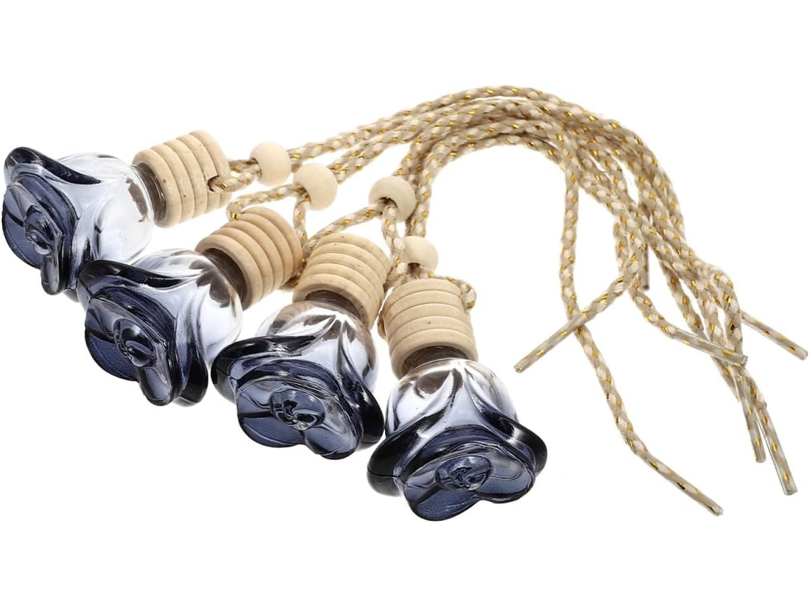 Conjunto De 4 Frascos De Perfume Para Carro Com Pingente Para Óleos Essenciais