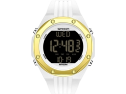 Lurelia Relógio Digital Feminino, Visor Digital, Led, Cronómetro, Alarme, Data/calendário, 12/24h, Luminoso, Aço Inoxidável, Tpu, Branco