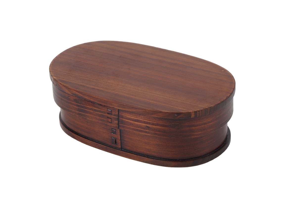 Caja De Almuerzo De Madera Vintage Natural Bento Box 18*12*5.5cm