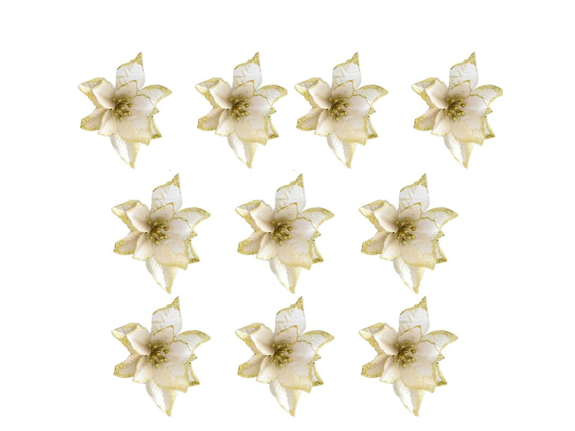 10 Unidades de Flor Falsa com Glitter ALLINLESS