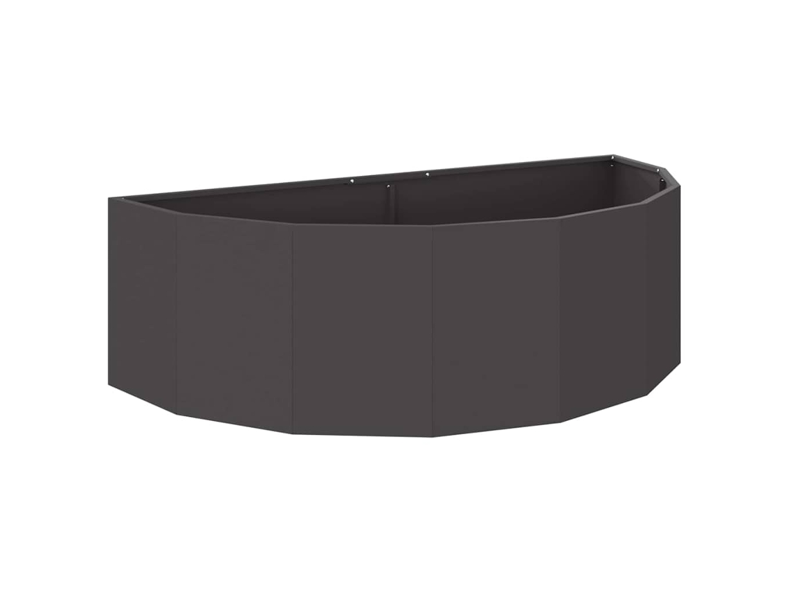 Conjunto 1 Vaso De Exterior Vidaxl Preto Aço (120 X 60 X 35 Cm)
