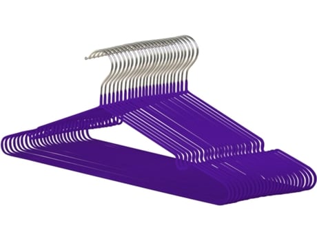Cabide Metálico Cor Roxa Antiderrapante e Resistente Cabides para Roupas Ideal para Jaquetas Calças Ou Blusas 120 Unidades COM-FORT HOUSE