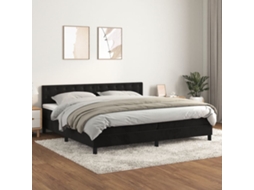Cama Com Molas/colchão 200x200 Cm Veludo Preto